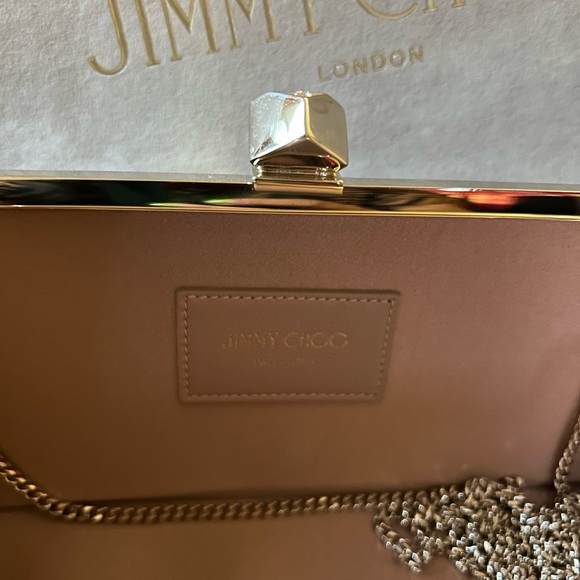NWOT Jimmy Choo Clutch with Chain - Picture 3 of 7
